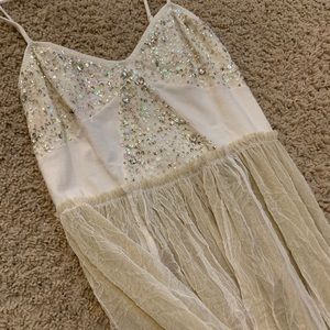 Stunning Sparkly Sheer Glitter Gold Free People